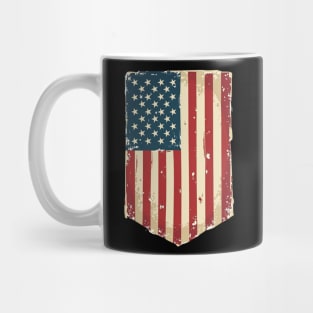 Weathered Resilience: Distressed Stars and Stripes Mug